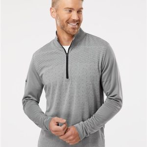 Men's Ultimate365 Heather Block Print Quarter-Zip Pullover