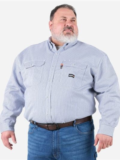 Men's Tall Flame-Resistant Down Plaid Work Shirt