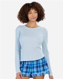 Women's Waffle Knit Baby Long Sleeve T-Shirt