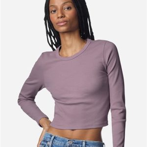 Women's Baby Rib Long Sleeve Cropped Tee