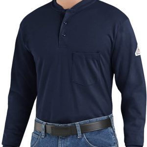 Men's Tall Long Sleeve Tagless Henley Shirt