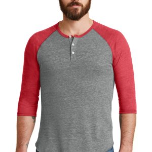 DISCONTINUED  Alternative Eco-Jersey   3/4-Sleeve Raglan Henley.