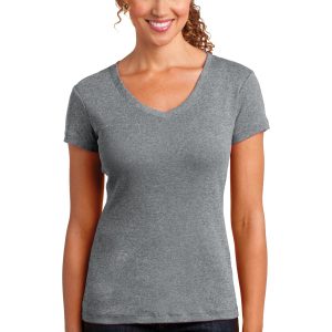 DISCONTINUED  District Made ®  Ladies Mini Rib V-Neck Tee.