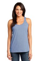 DISCONTINUED  District Made ®  - Ladies Mini Stripe Gathered Racerback Tank.
