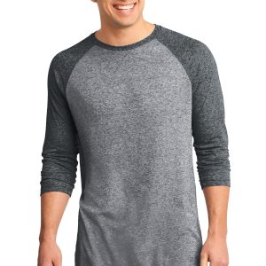 DISCONTINUED  District ®  - Young Mens Microburn ®  3/4-Sleeve Raglan Tee.