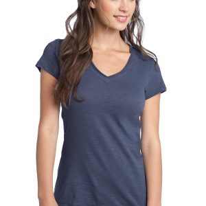 DISCONTINUED  District ®  Juniors Slub V-Neck Tee.