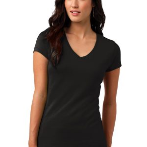 DISCONTINUED  District ®  Juniors Soft Wash V-Neck Tee.